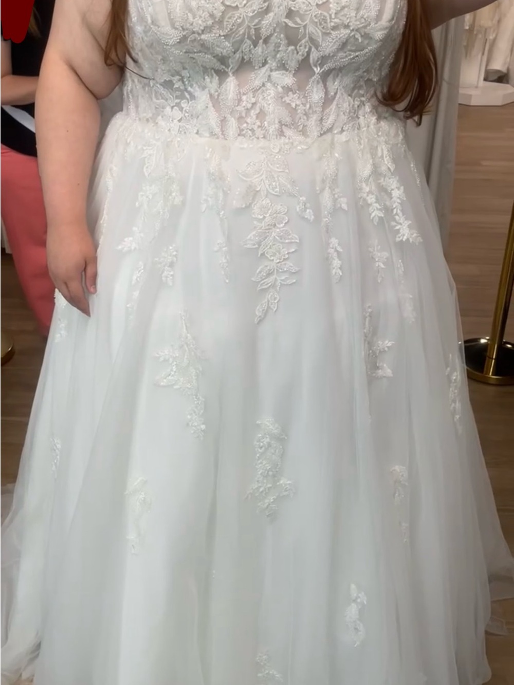 Plus Size White Lace A-Line Wedding dress